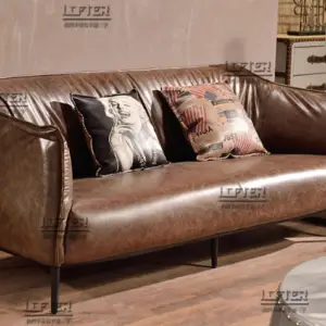 Stylish Brown Leather Sofa with Celebrity