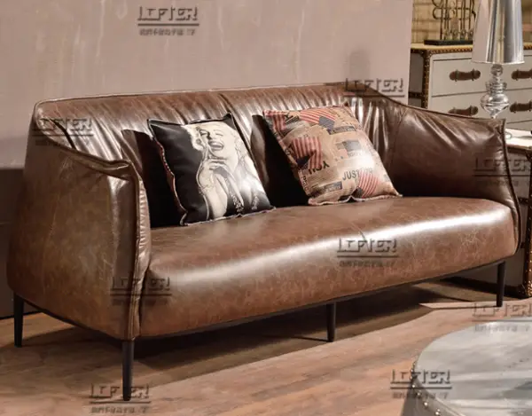 Stylish Brown Leather Sofa with Celebrity