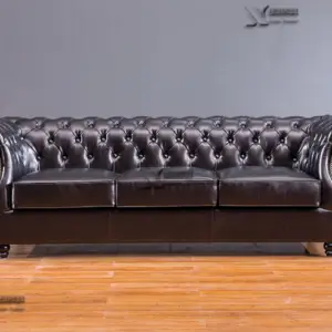 Vintage - inspired Chesterfield Leather Sofa