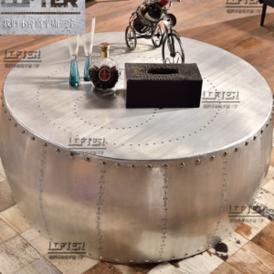 Classic Riveted Round Metal Table