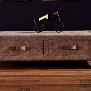 Vintage - style Wheeled Storage Trunk