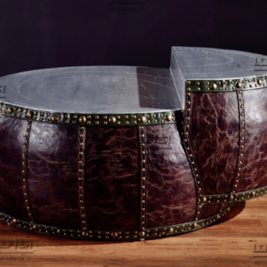 Classic Riveted Semi - circular Storage Table