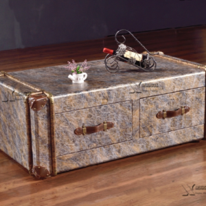 Vintage - style Rectangular Storage Trunk with Drawers